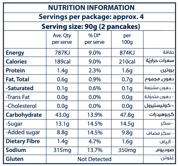 apple cinnamon pancake gluten free dairy free egg soy peanut free vegan nutrition information