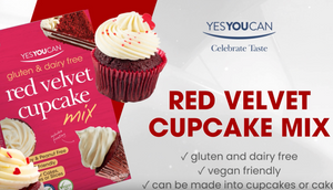 yesyoucan australia gluten free baking dairy fibre saturated fats vegan red velvet cupcake cake slice