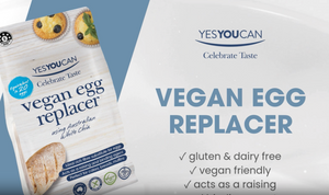 yesyoucan australia gluten free dairy free  fodmap friendly fibre protein vegan egg replacer white chia substitute binding agent cakes breads muffins